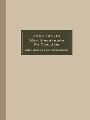 cover image of Maschinenkunde für Chemiker